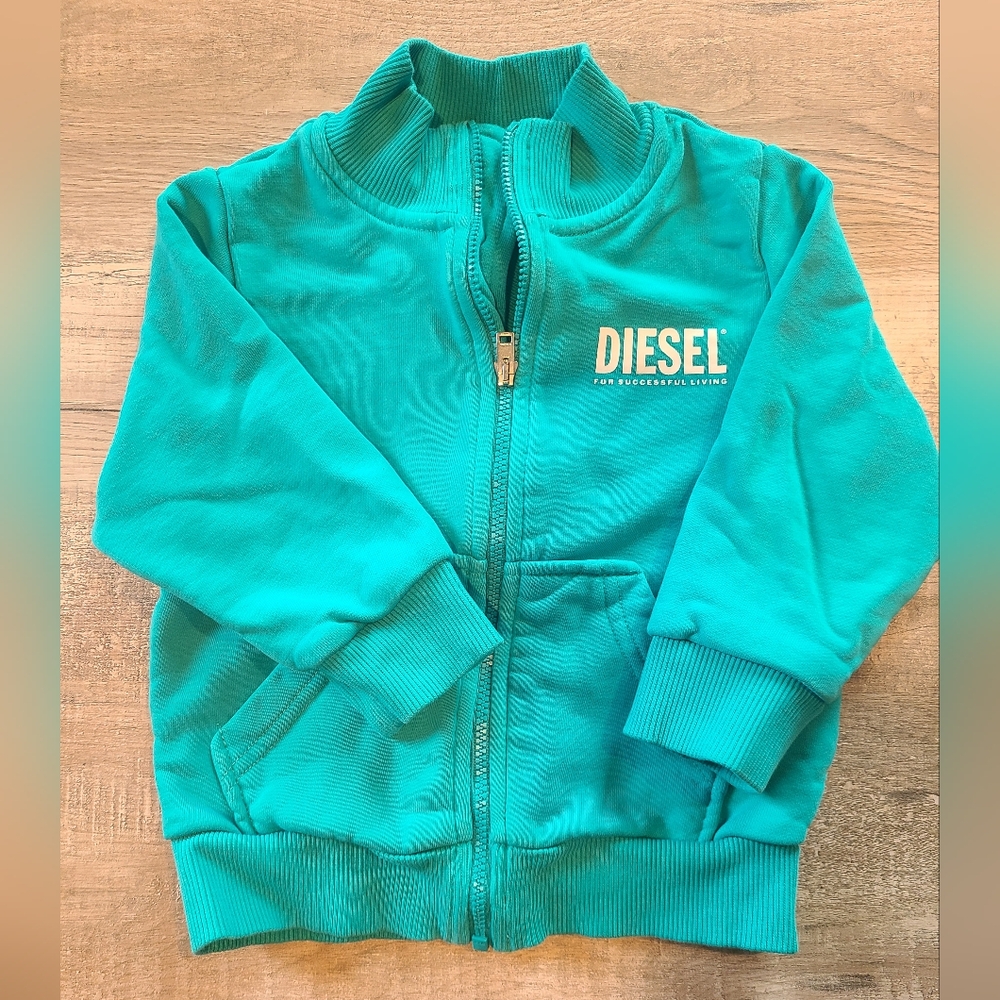 Diesel Kids logo-print zip up sweatshirt Size 24m